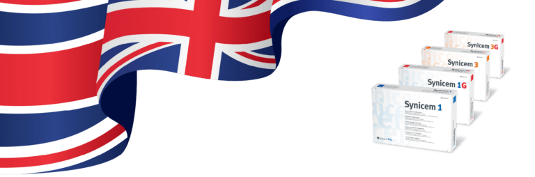 British flag and SYNICEM bone cements